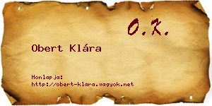 Obert Klára névjegykártya