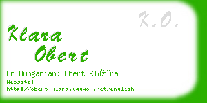 klara obert business card